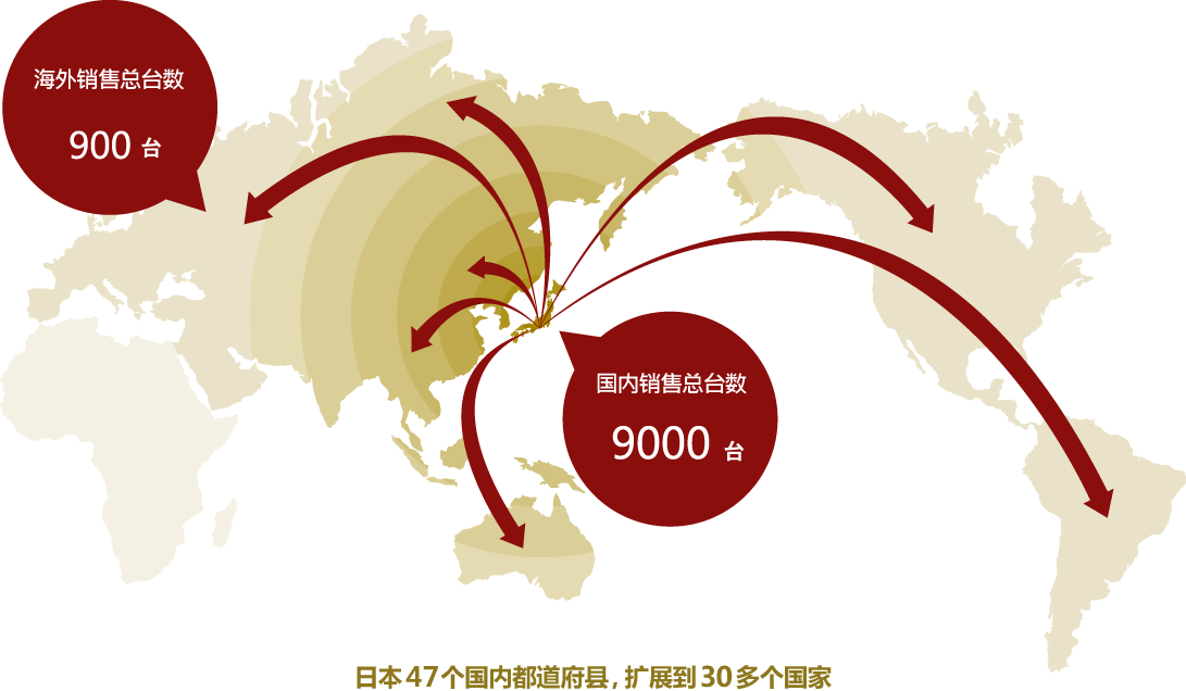 在日本国内47个都道府县、海外50多个国家开展业务
