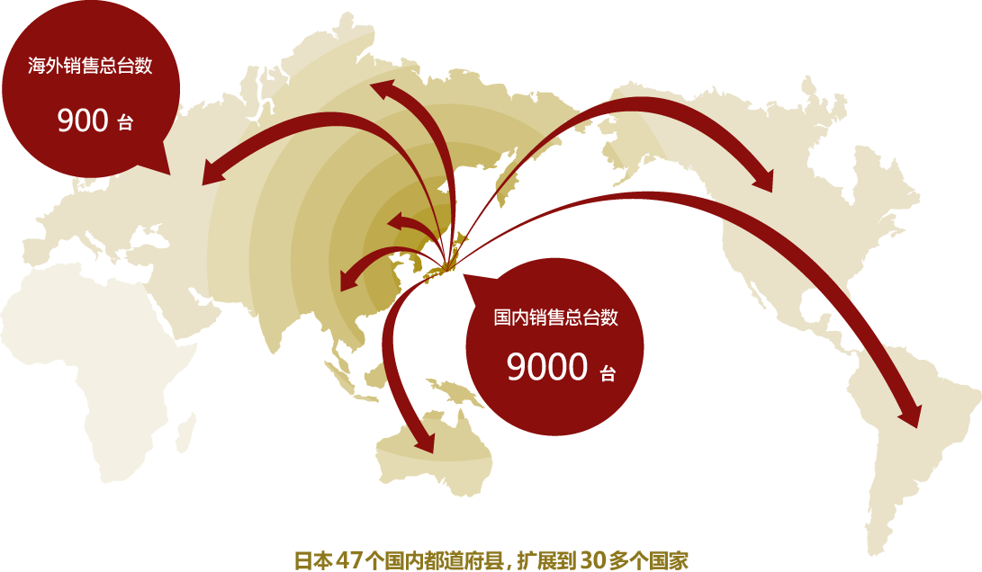 国内47都道府県、海外30カ国以上に展開